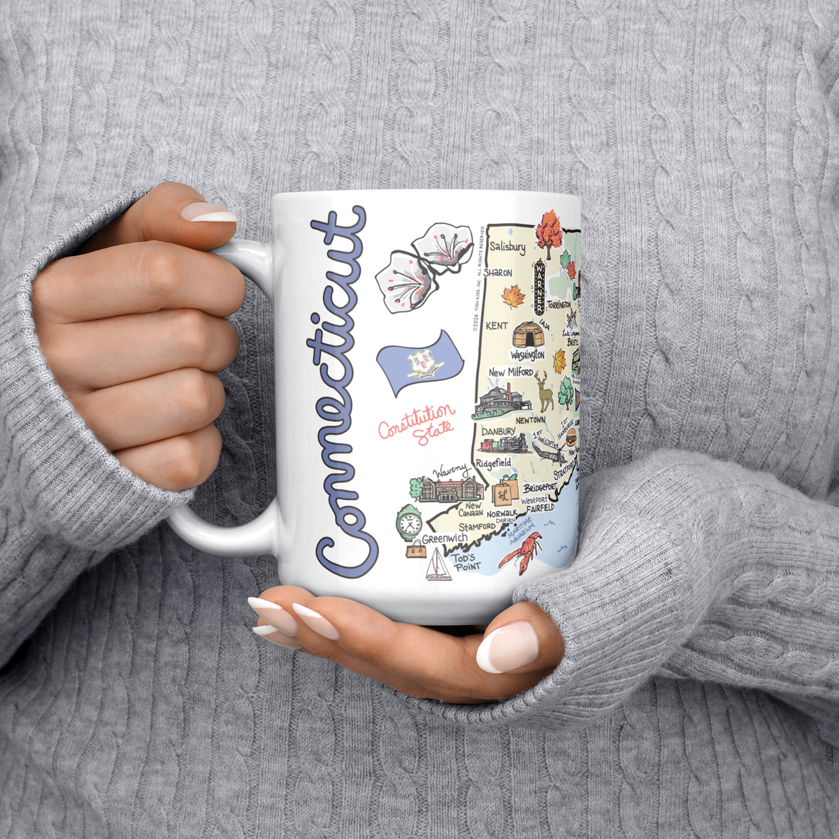 Connecticut 15oz White Mug