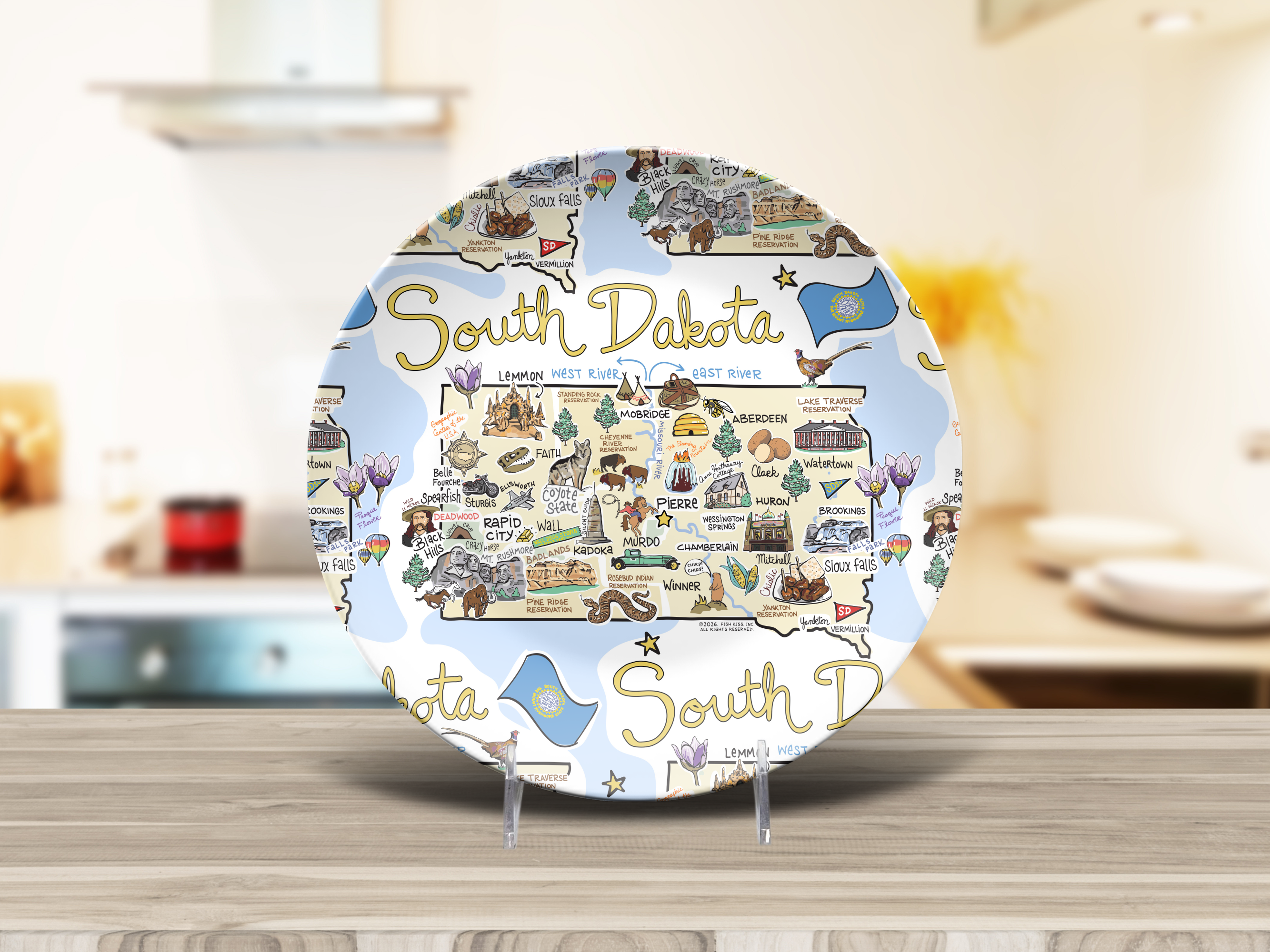 South Dakota Map Plate