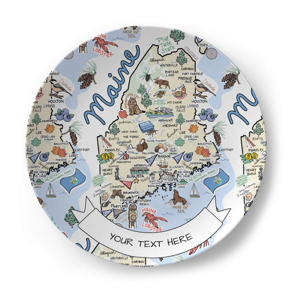 Maine Map Plate