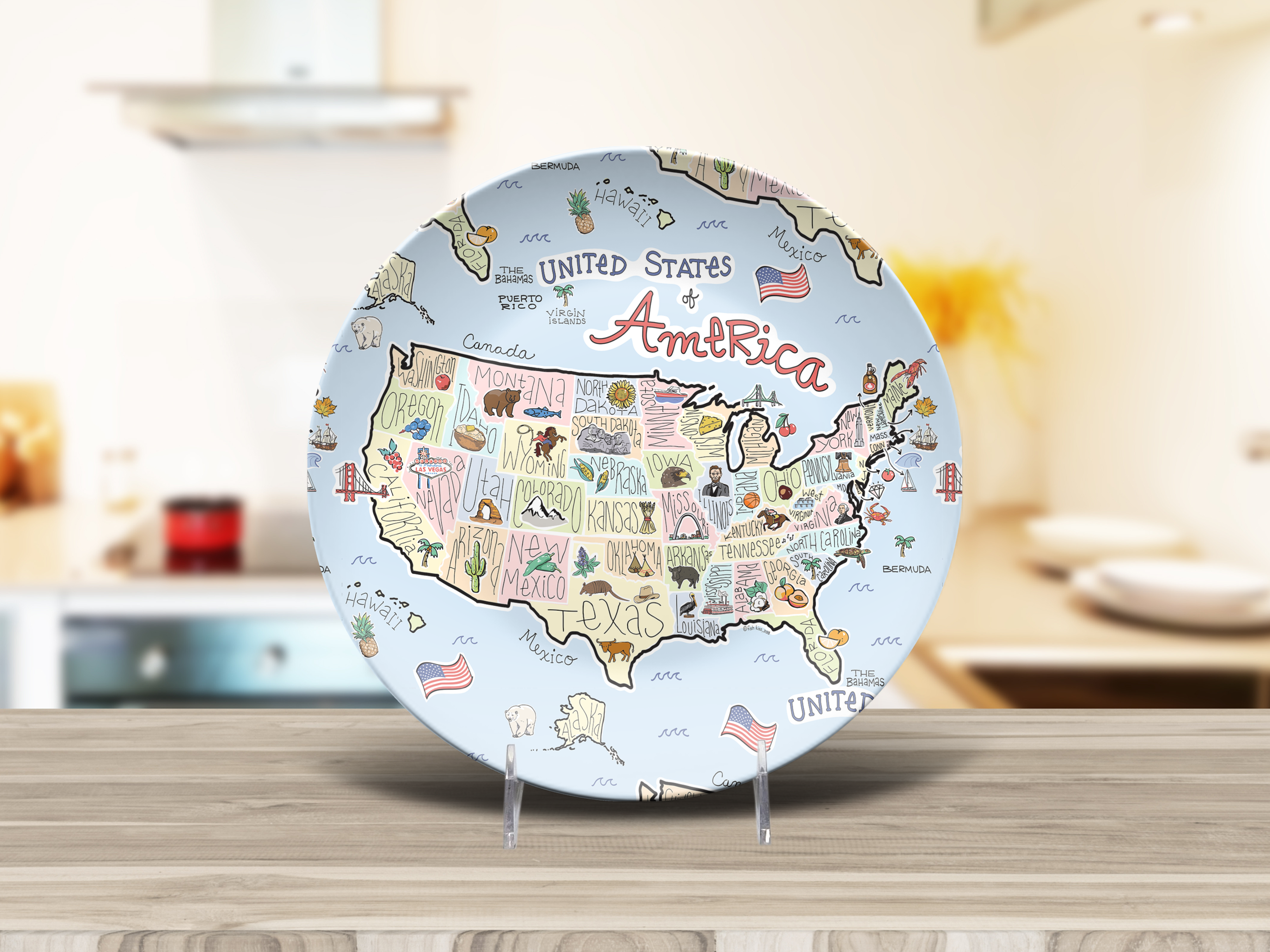 America Map Plate