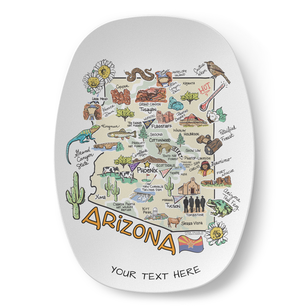 Custom State Map Platter