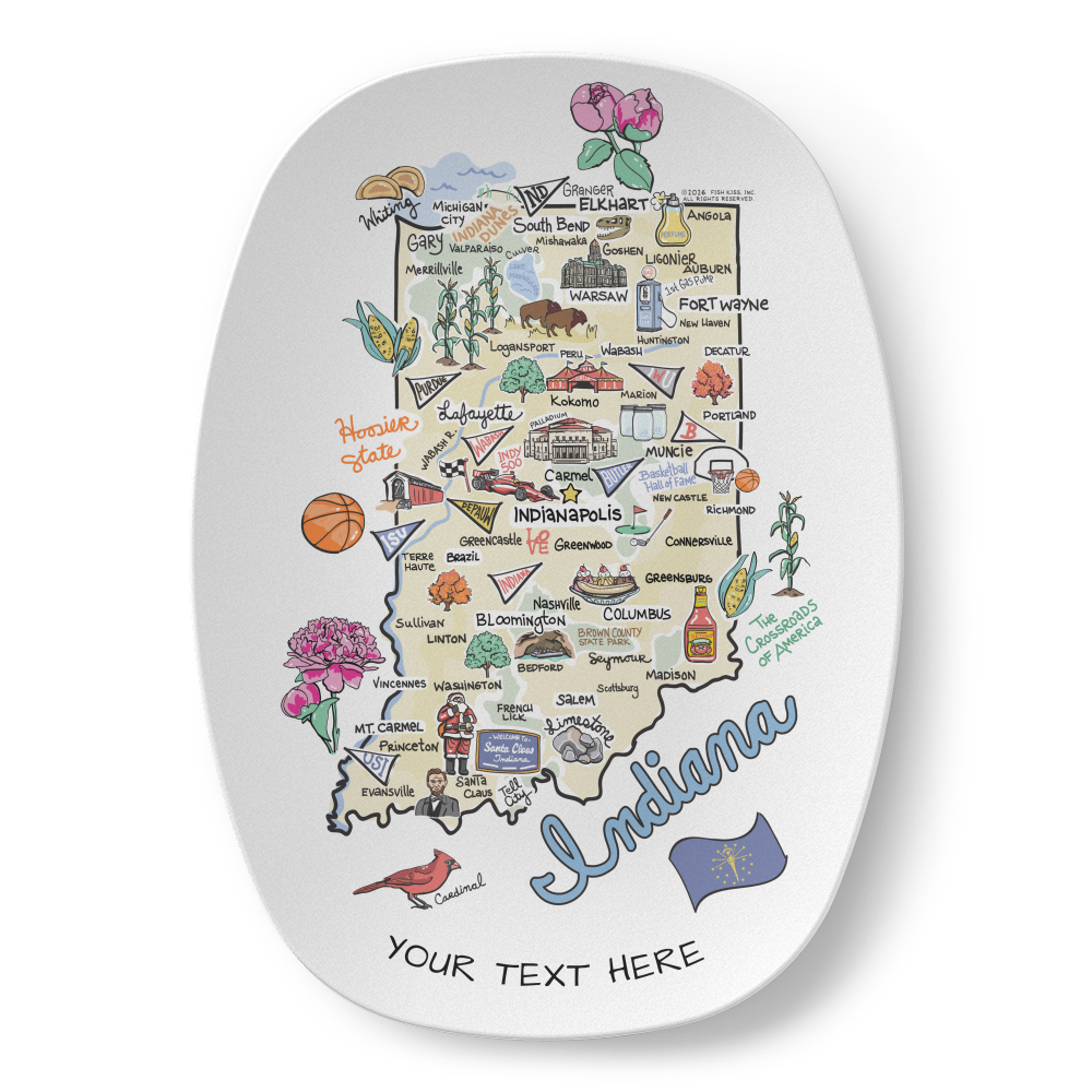 Custom State Map Platter