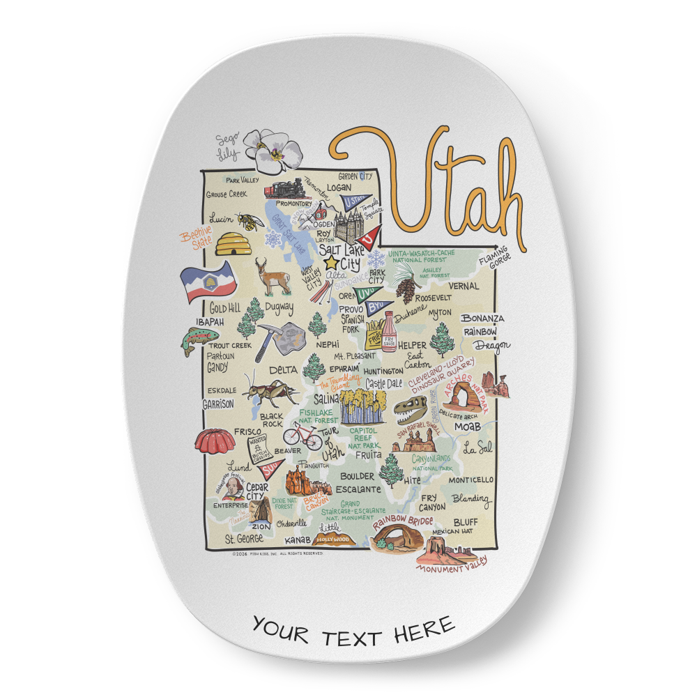 Utah Map Platter