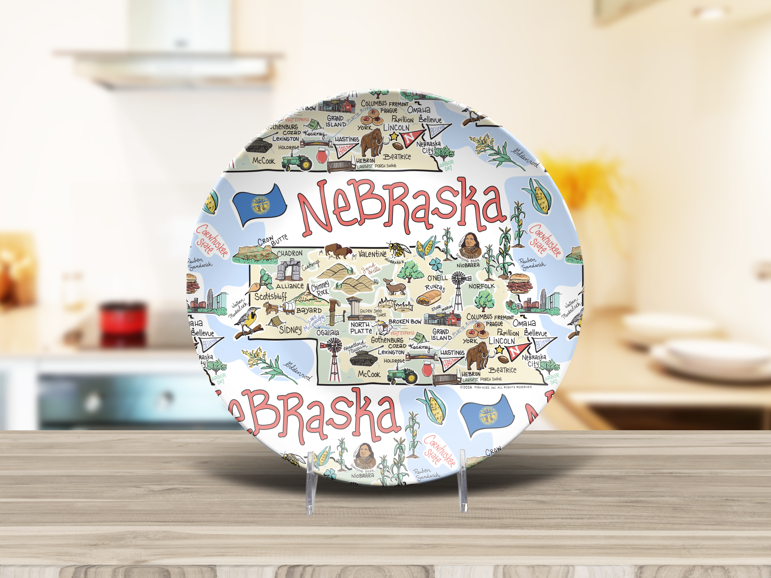Nebraska Map Plate