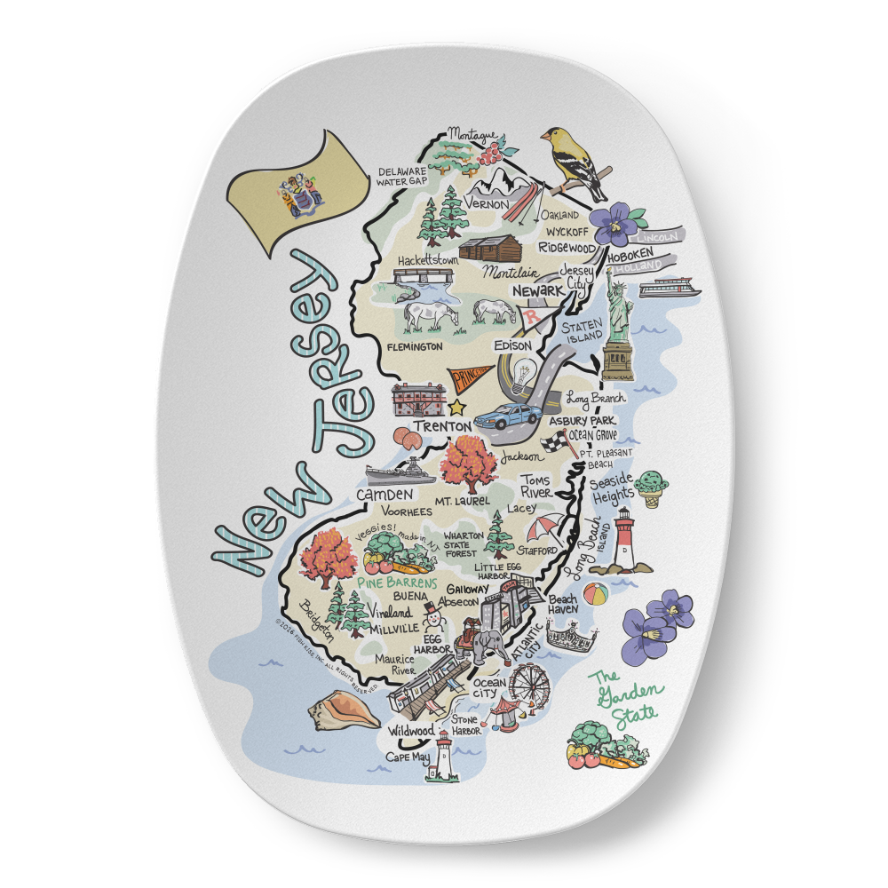New Jersey Map Platter