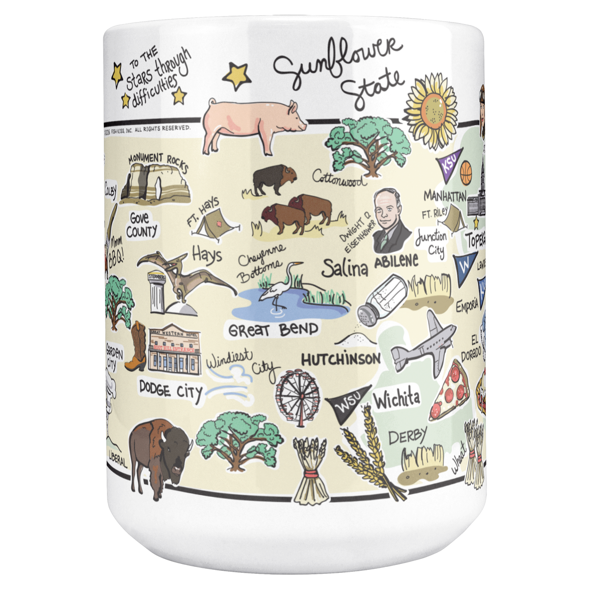 Kansas 15oz White Mug