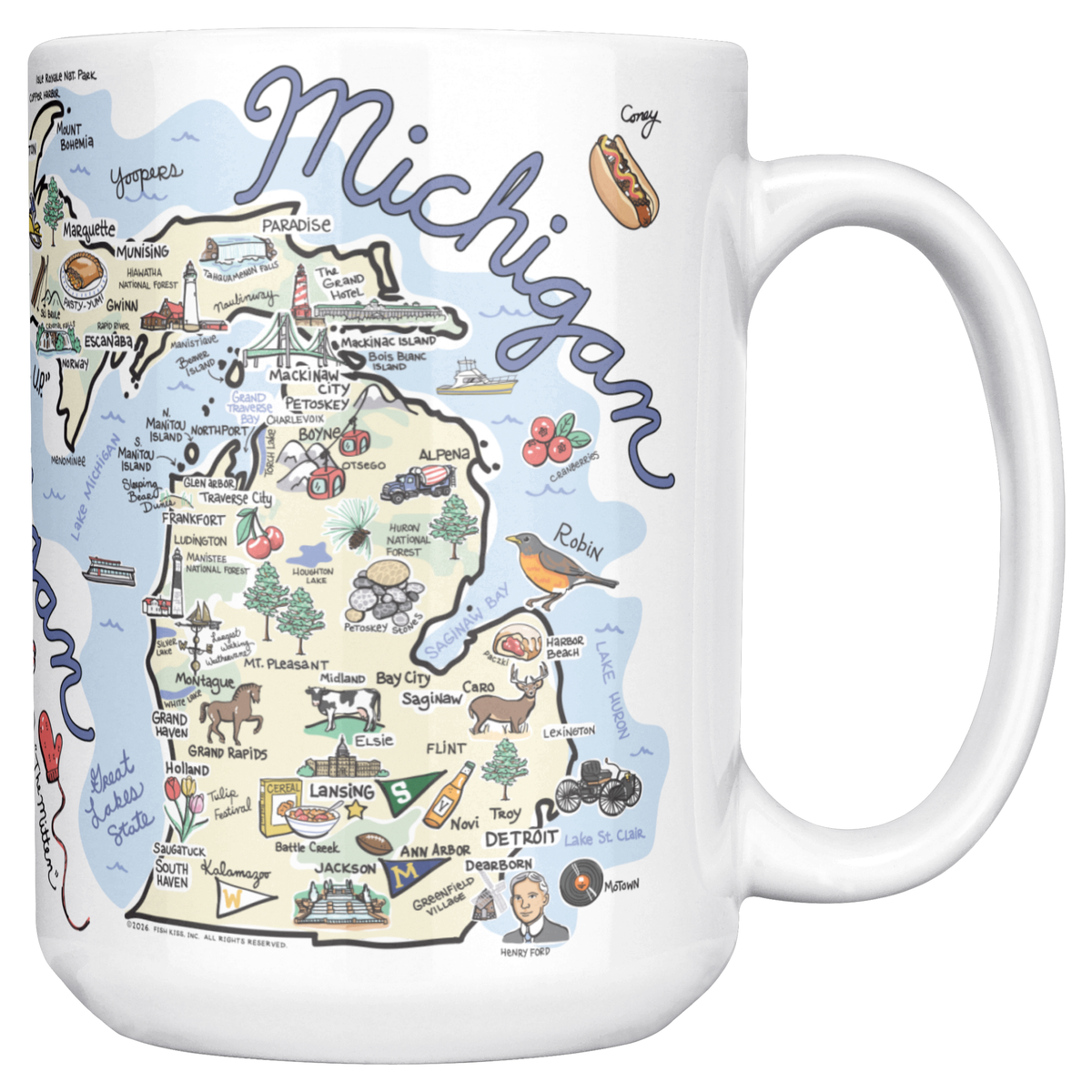 Michigan 15oz White Mug