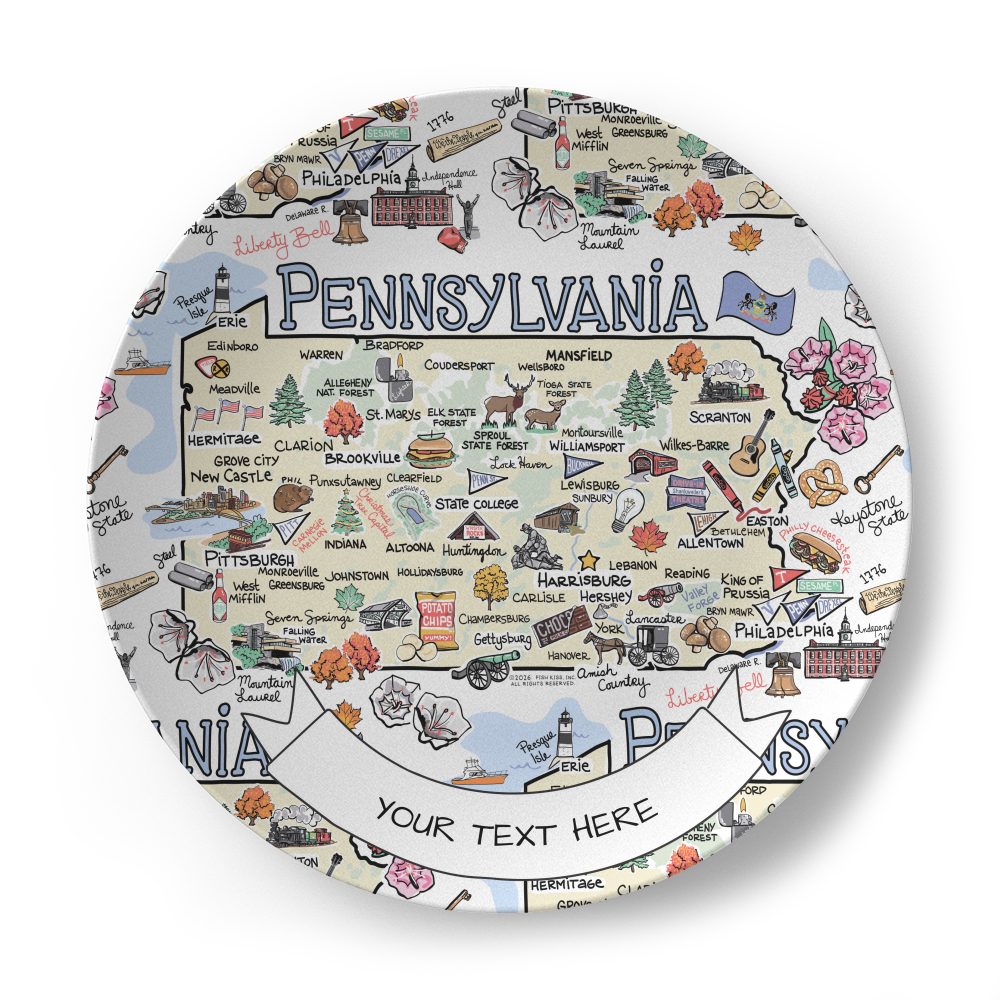 Pennsylvania Map Plate