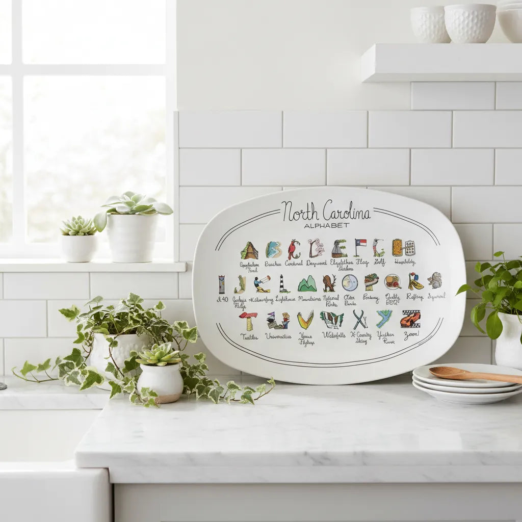 North Carolina Alphabet Platter