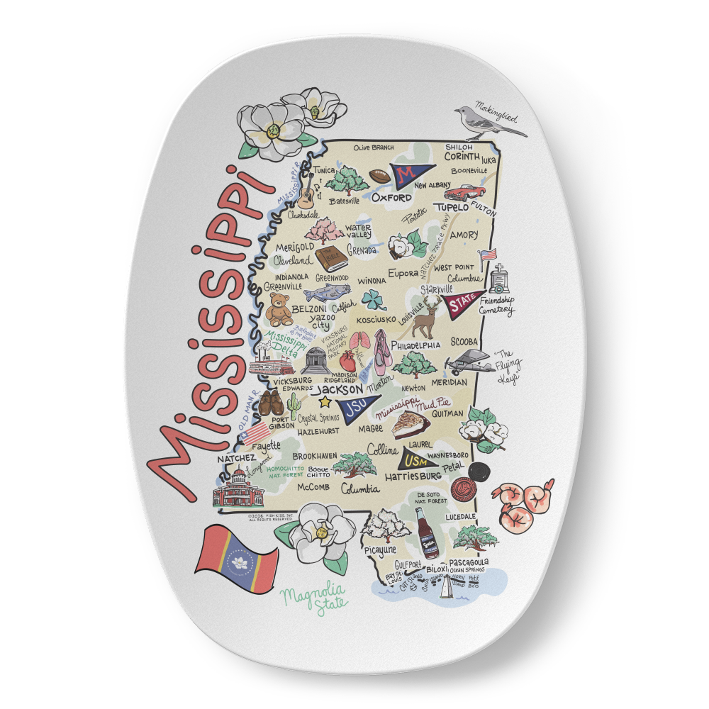 Mississippi Map Platter