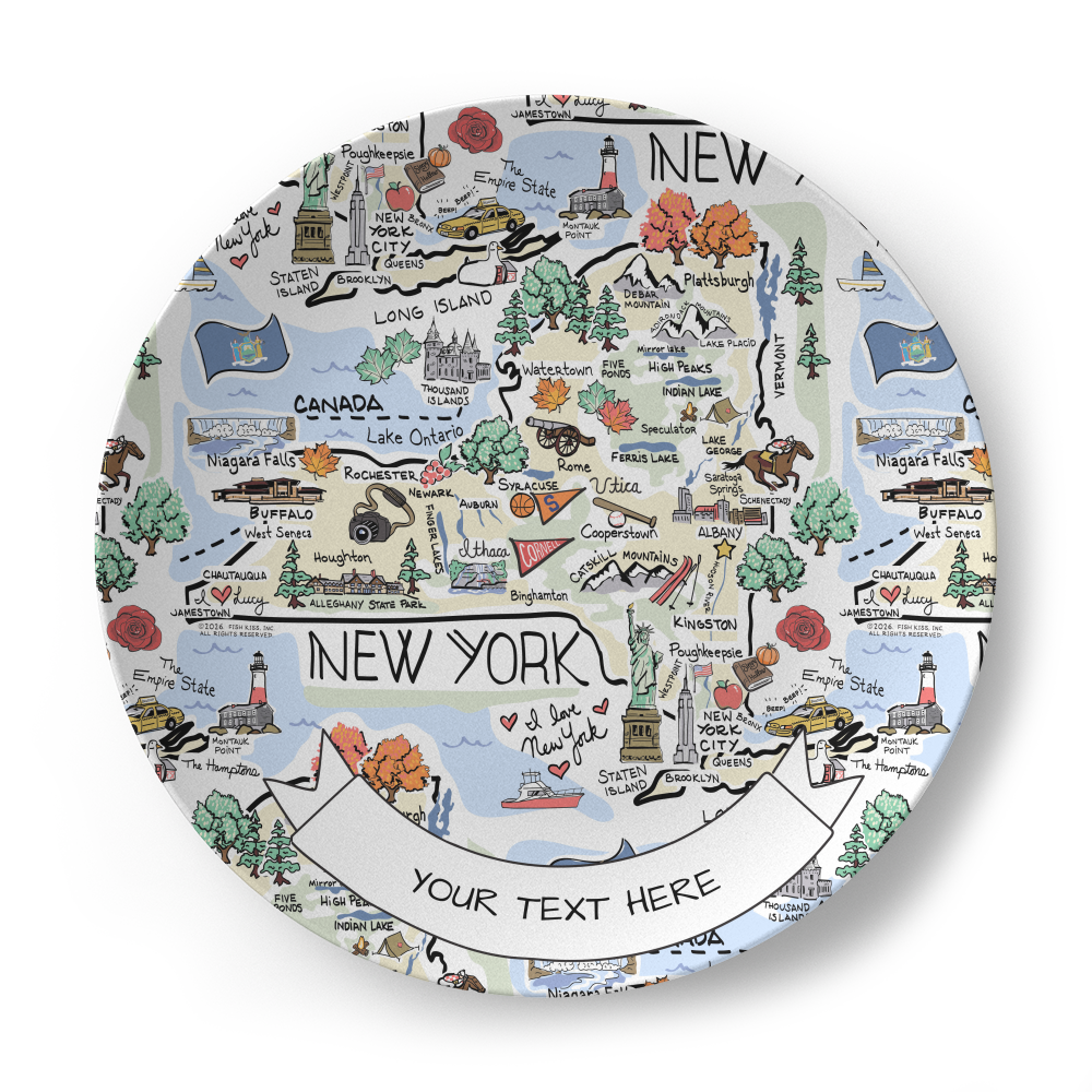 New York Map Plate
