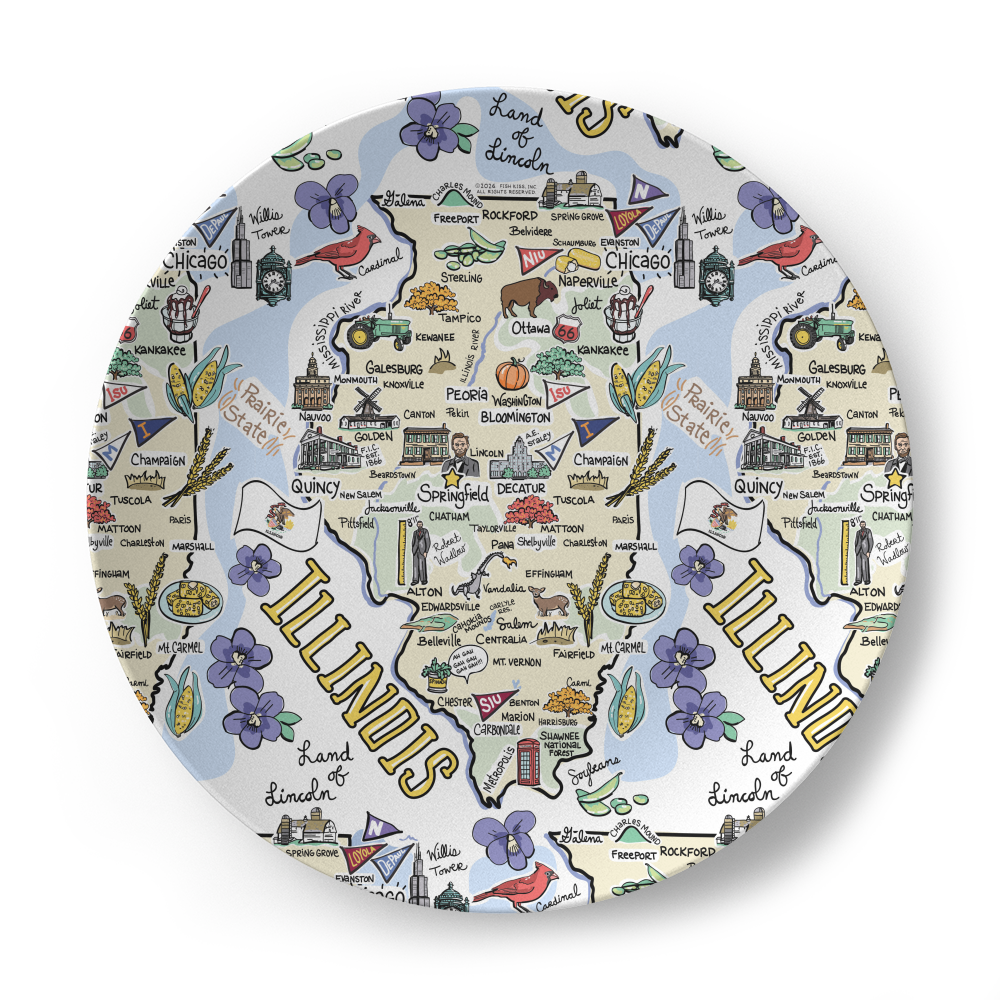 Illinois Map Plate