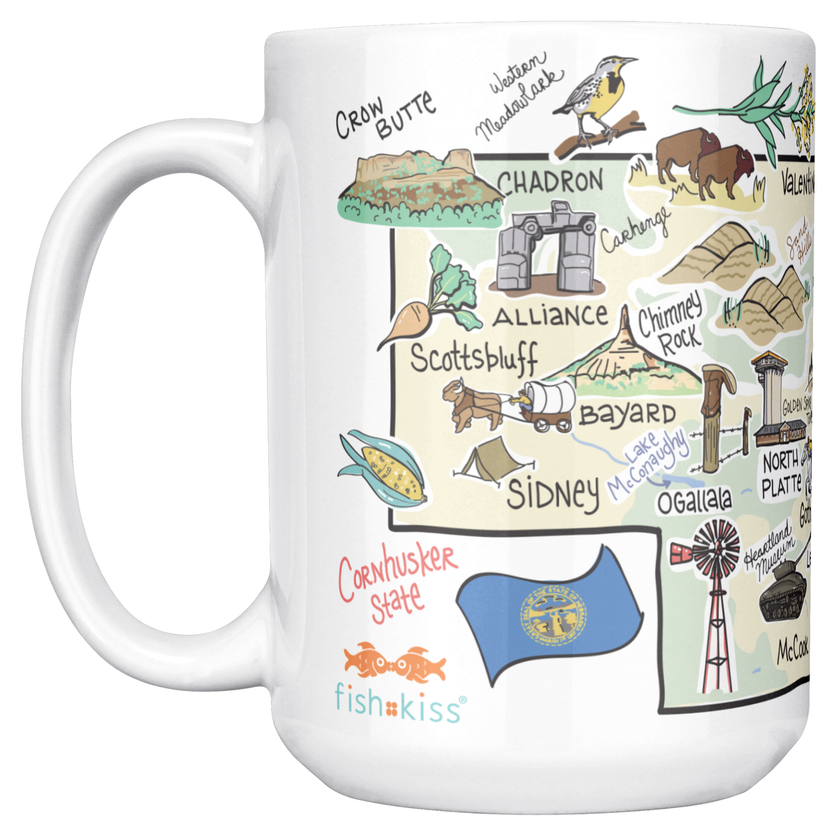 Nebraska 15oz White Mug