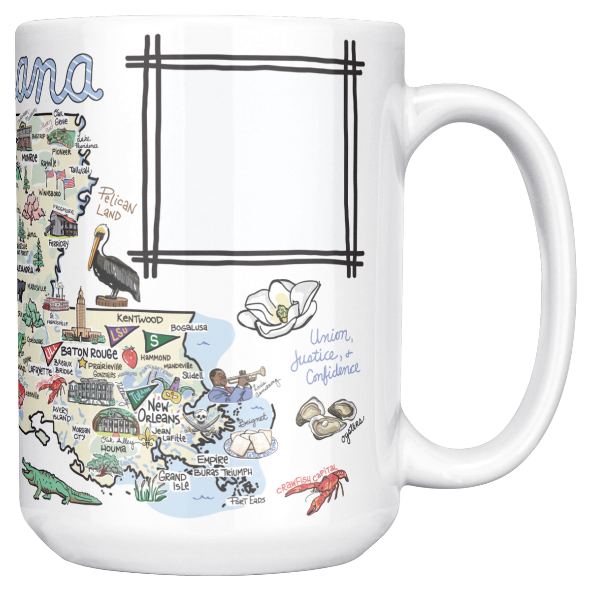 Louisiana 15oz White Mug