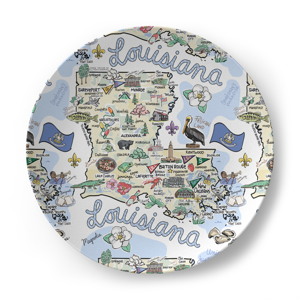 Louisiana Map Plate