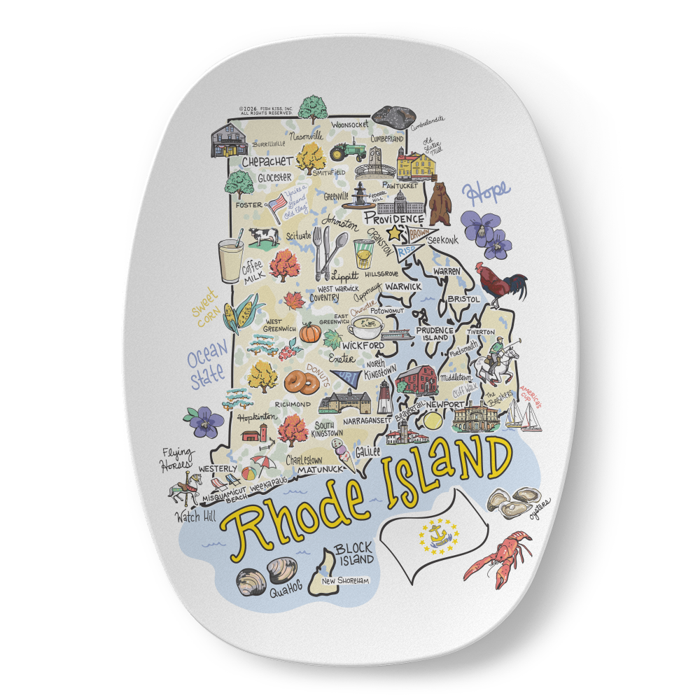 Rhode Island Map Platter