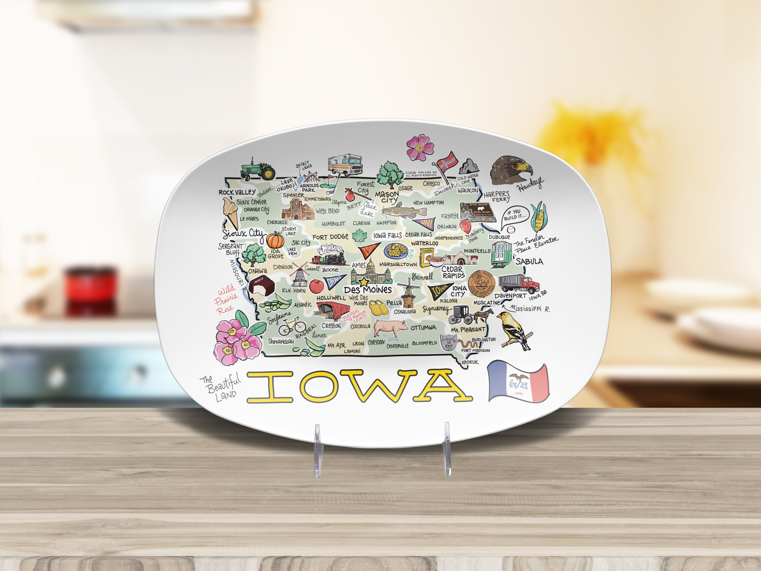 Iowa Map Platter