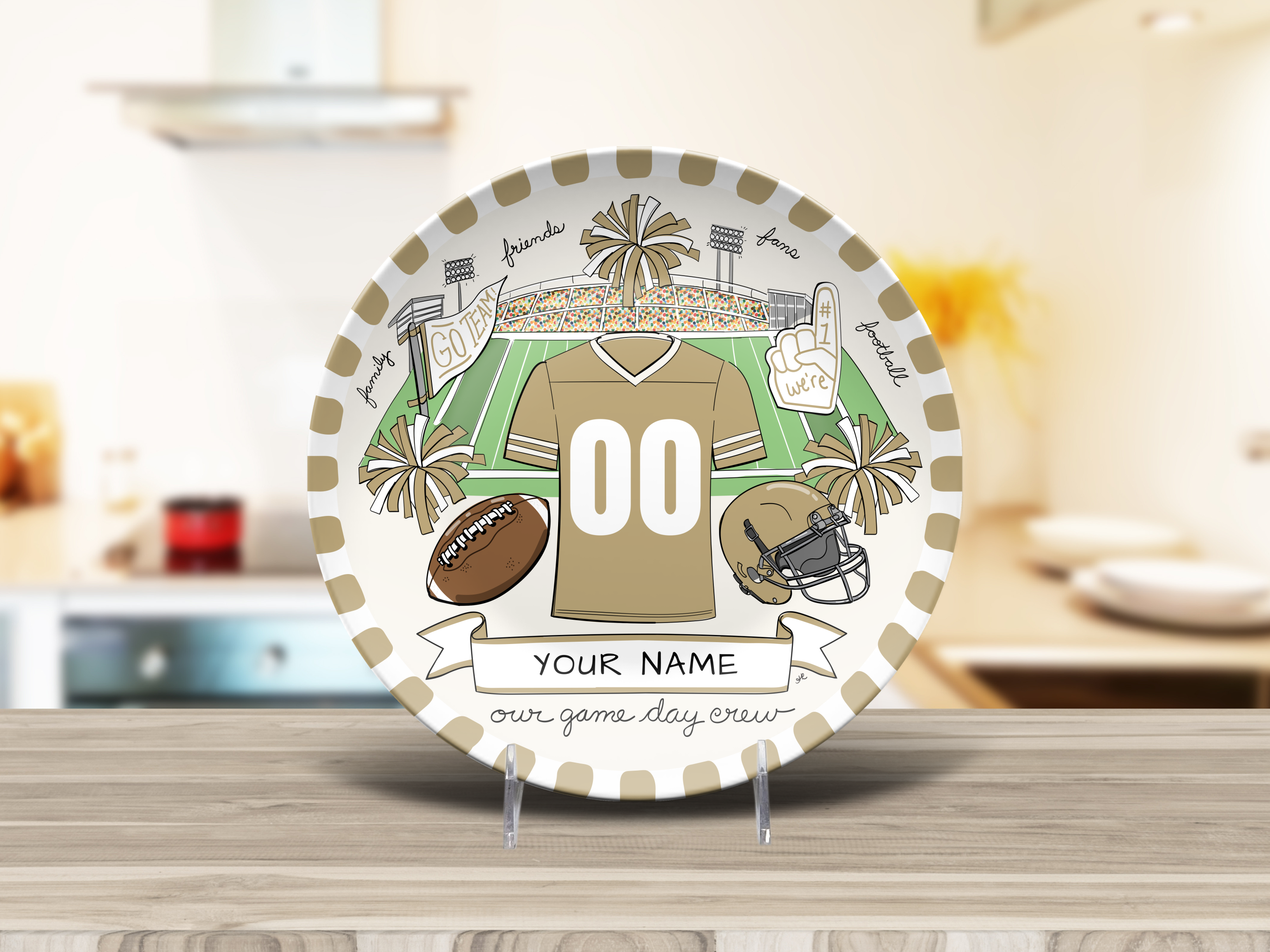 Our Game Day Crew Plate - Gold
