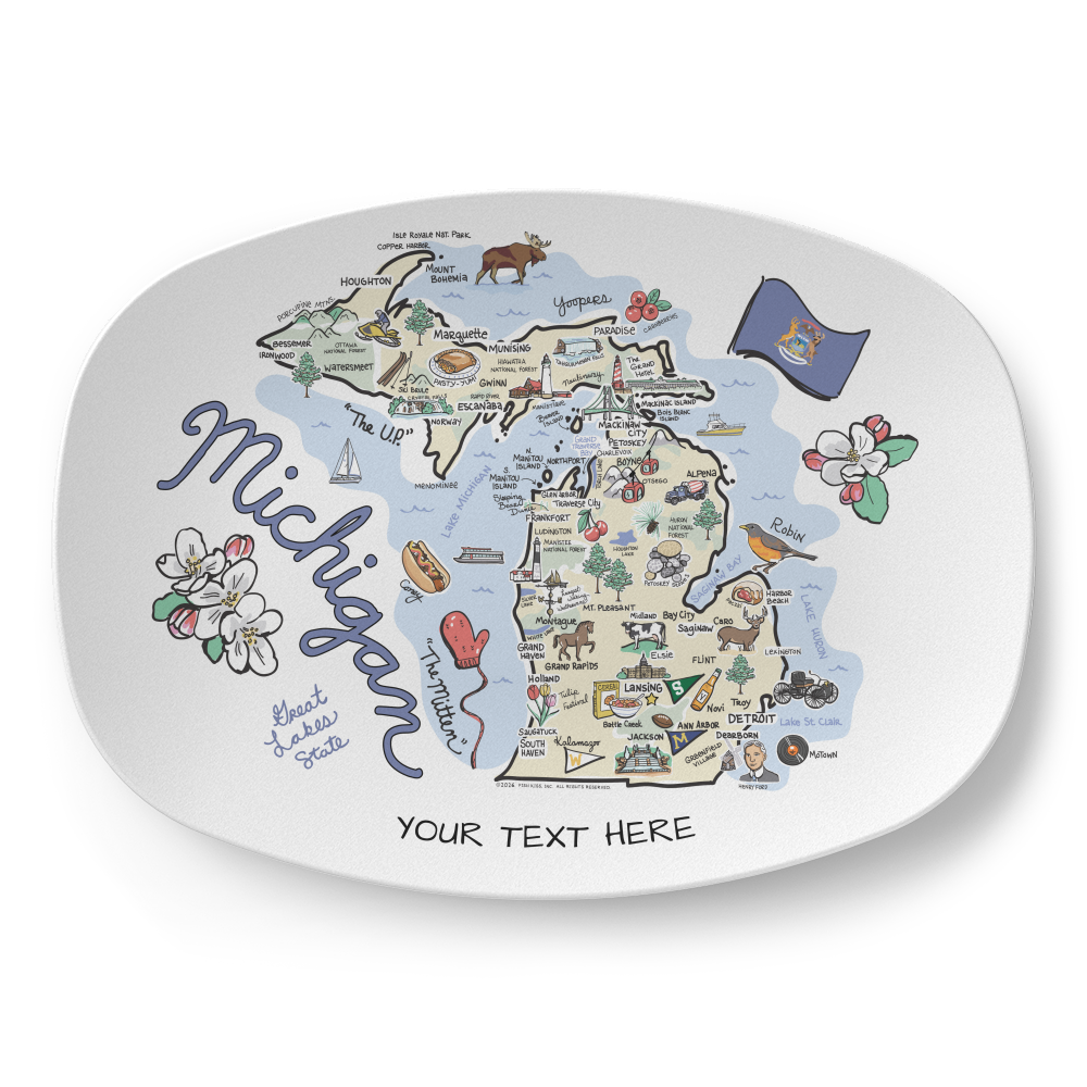 Custom State Map Platter