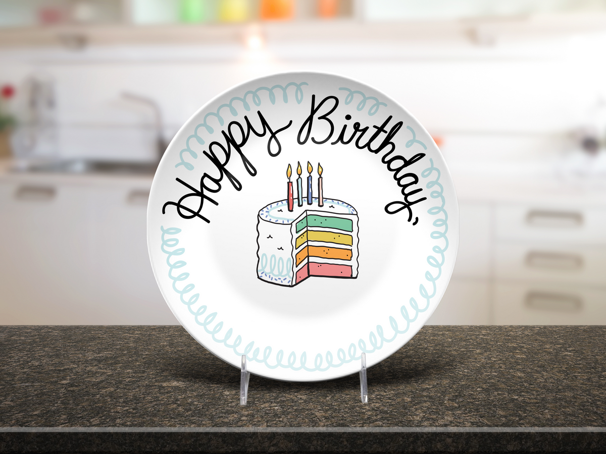 Custom Birthday Plate - Cake
