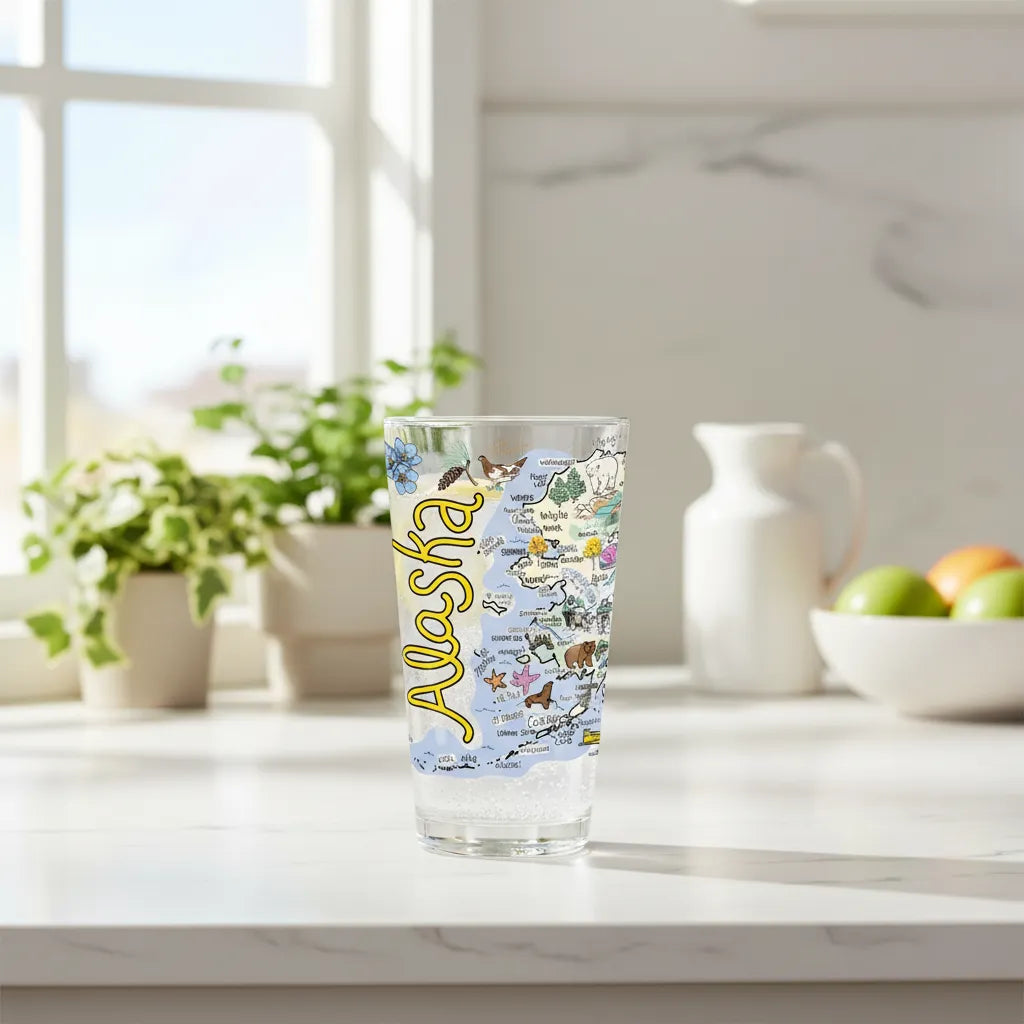 Alaska Map Glass