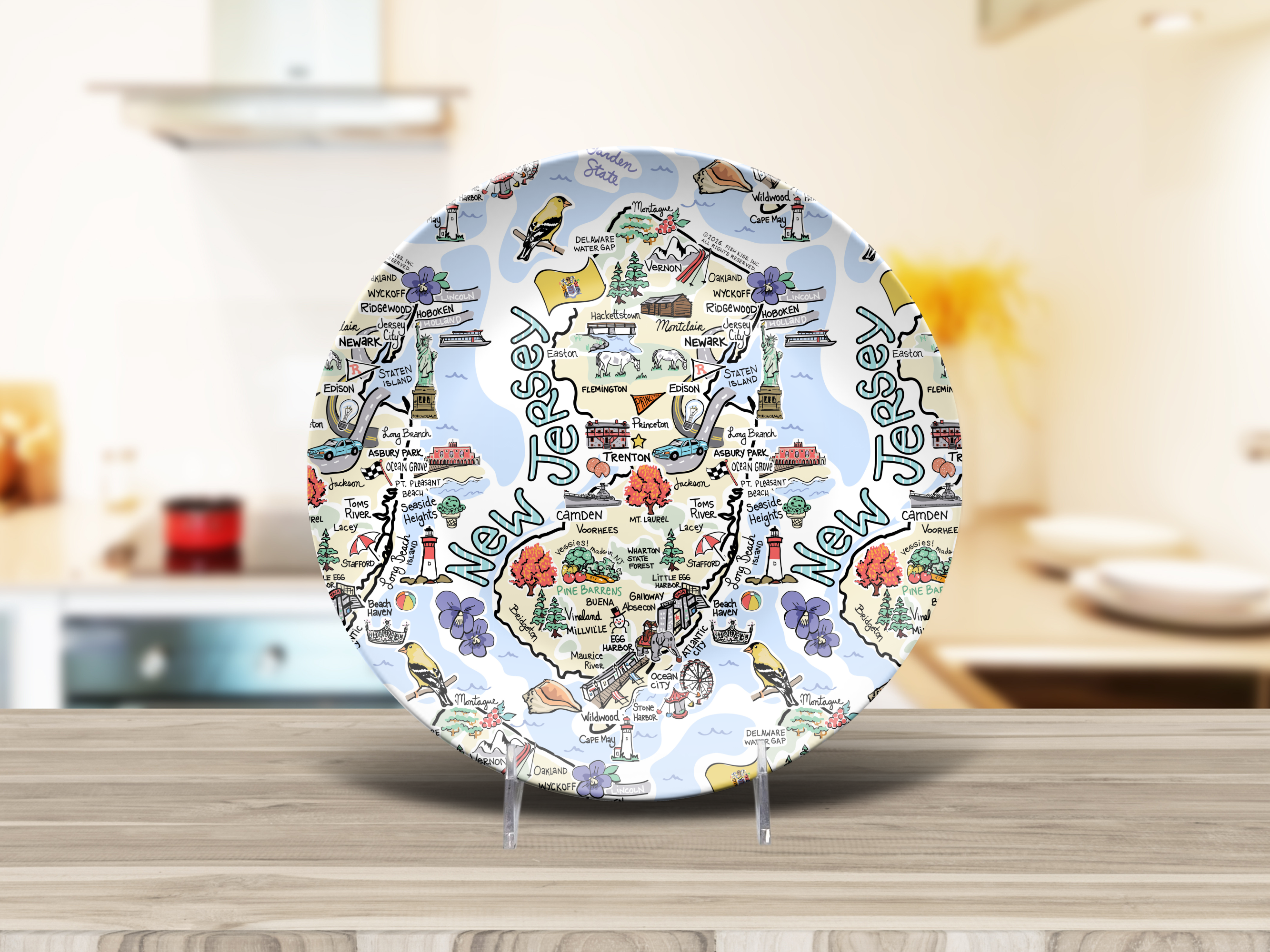 New Jersey Map Plate
