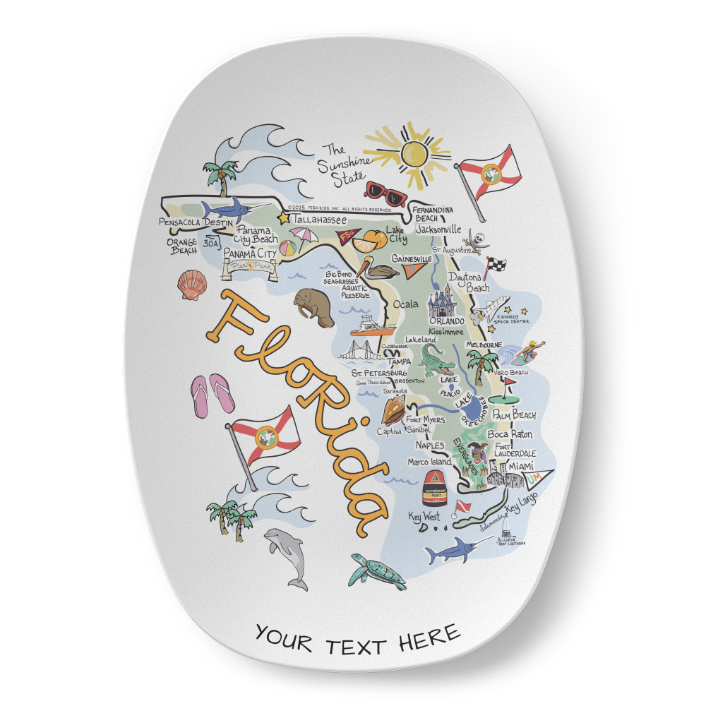 Florida Map Platter