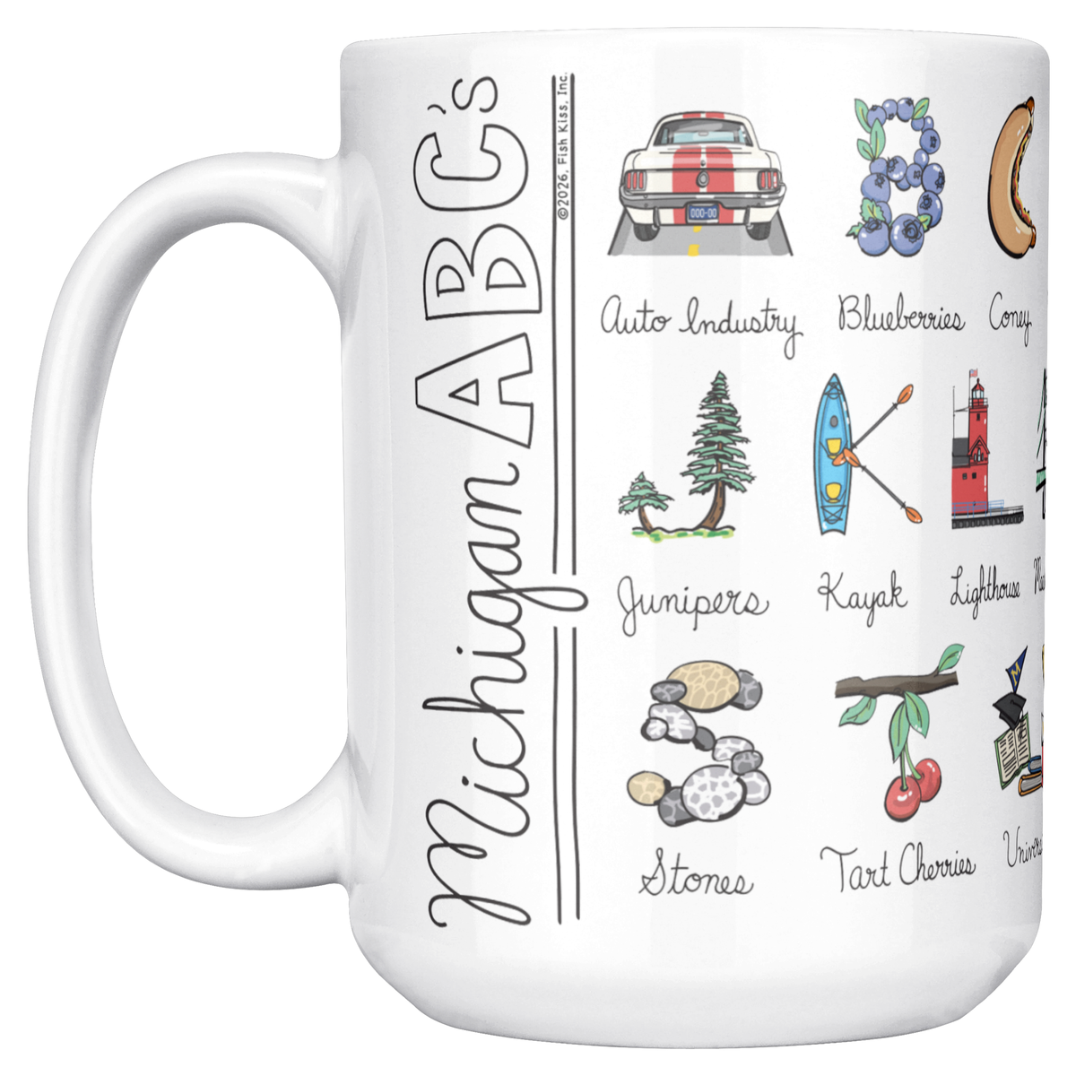State Alphabet 15oz White Mug
