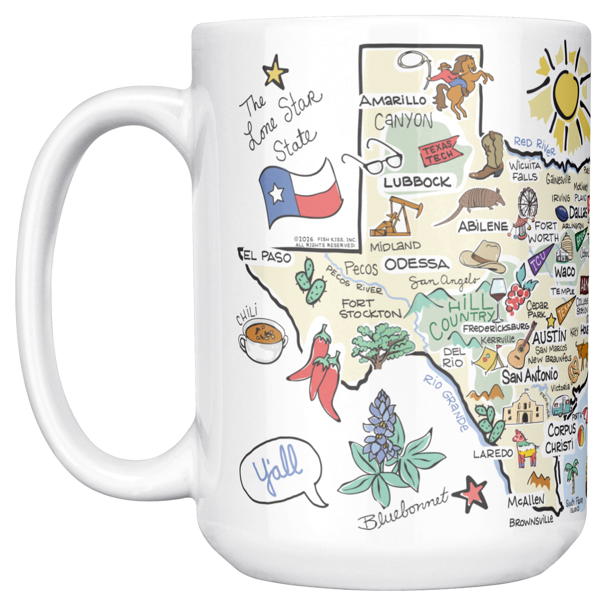 Texas 15oz White Mug