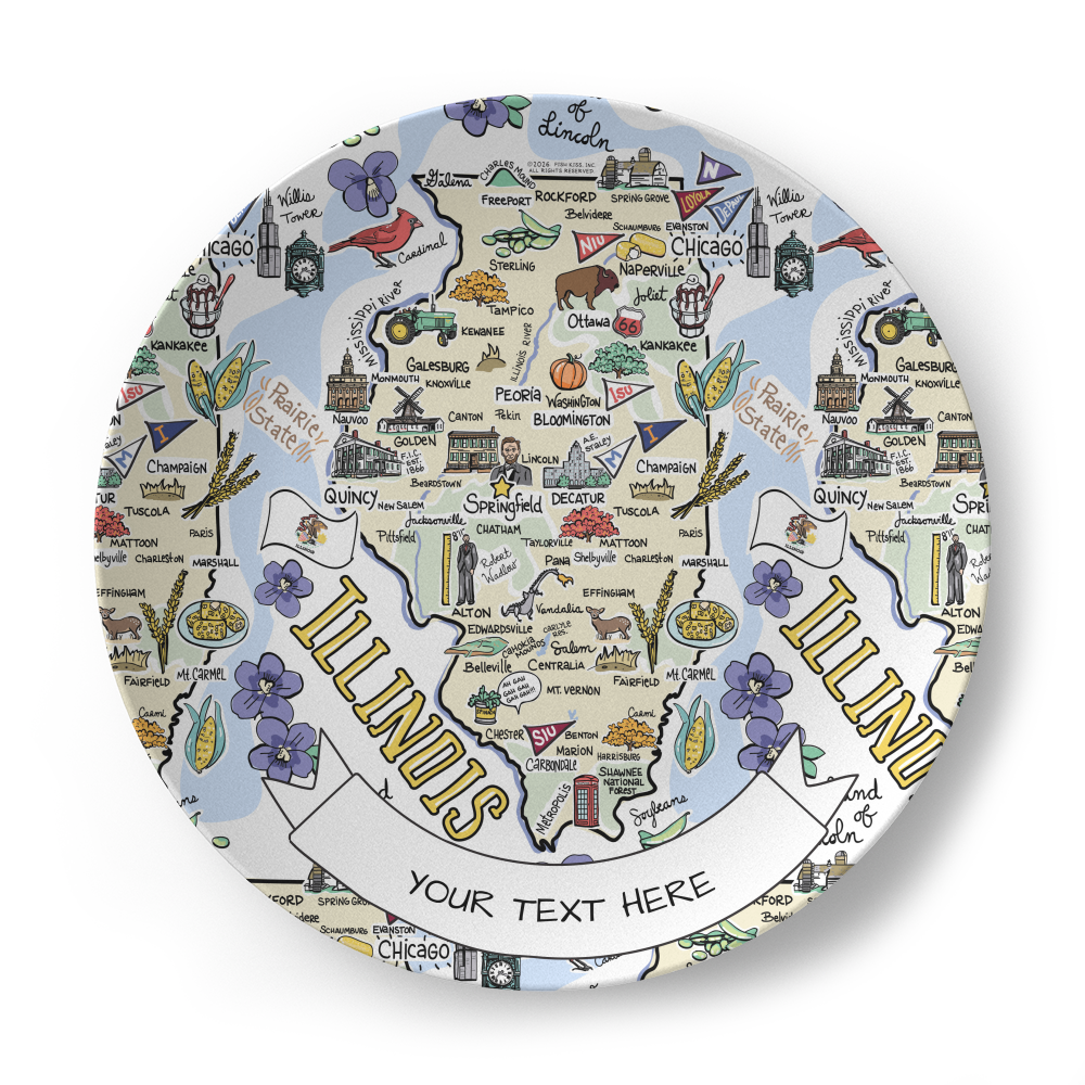 Illinois Map Plate