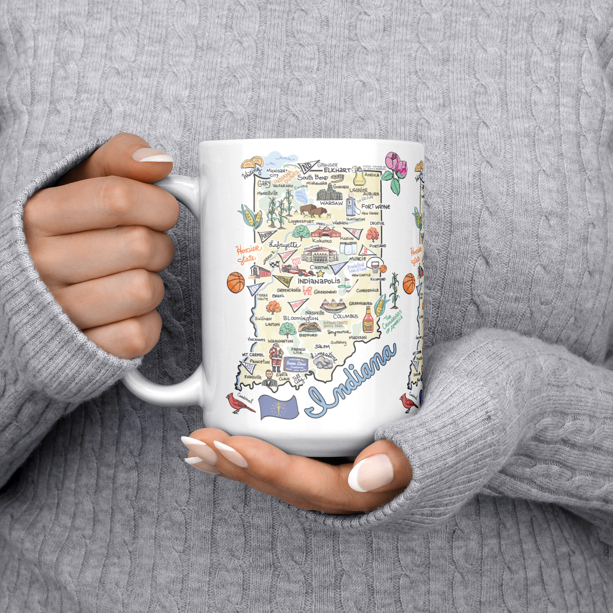 Indiana 15oz White Mug