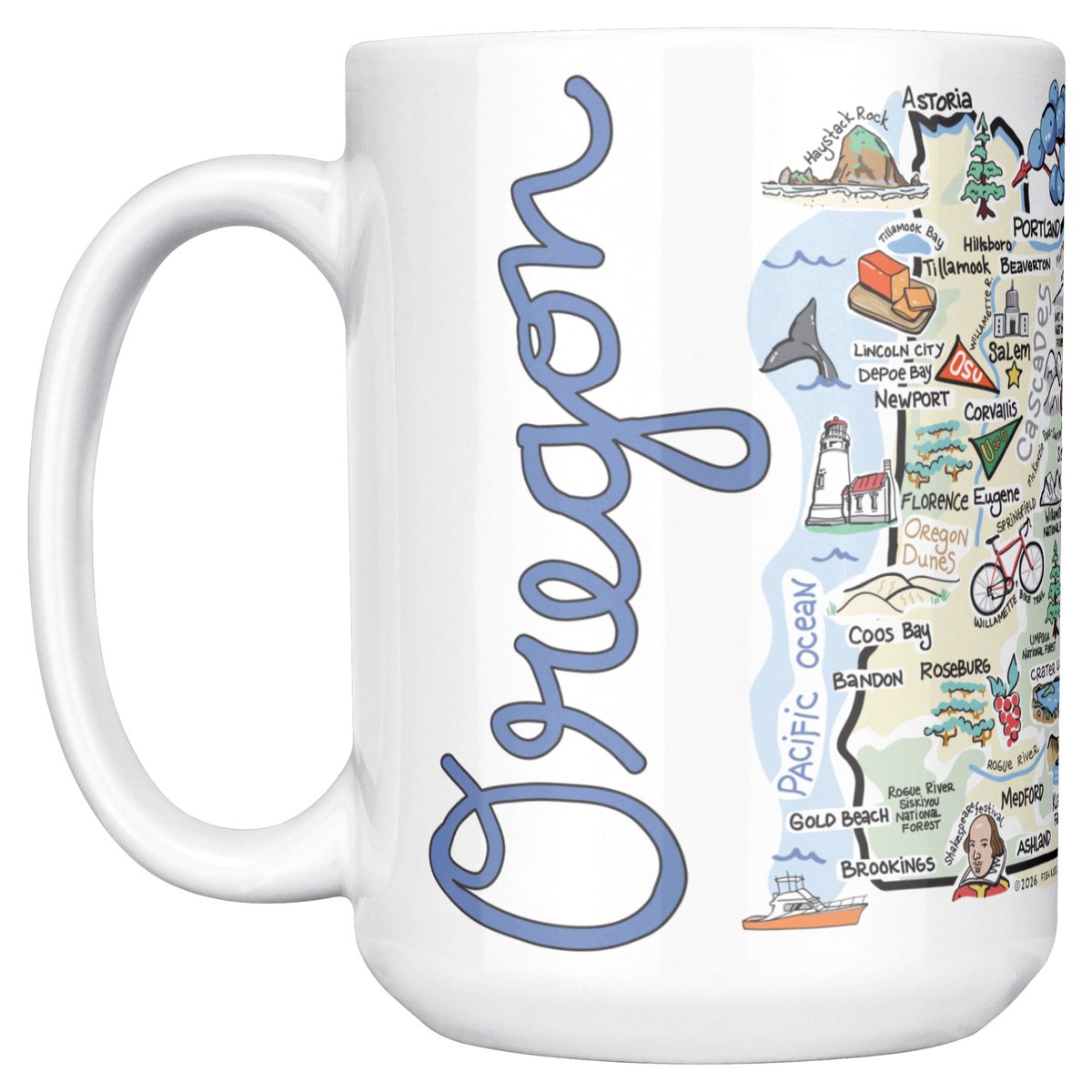 Oregon 15oz White Mug