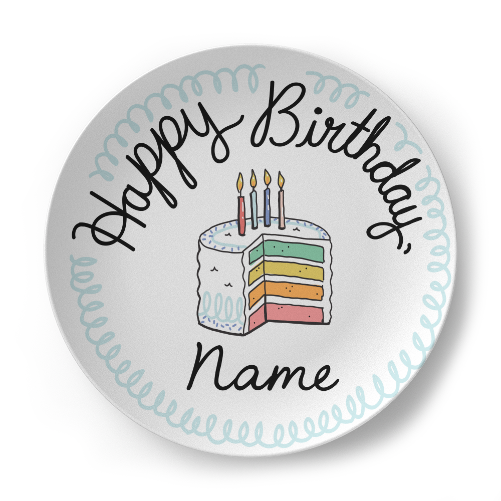 Custom Birthday Plate - Cake