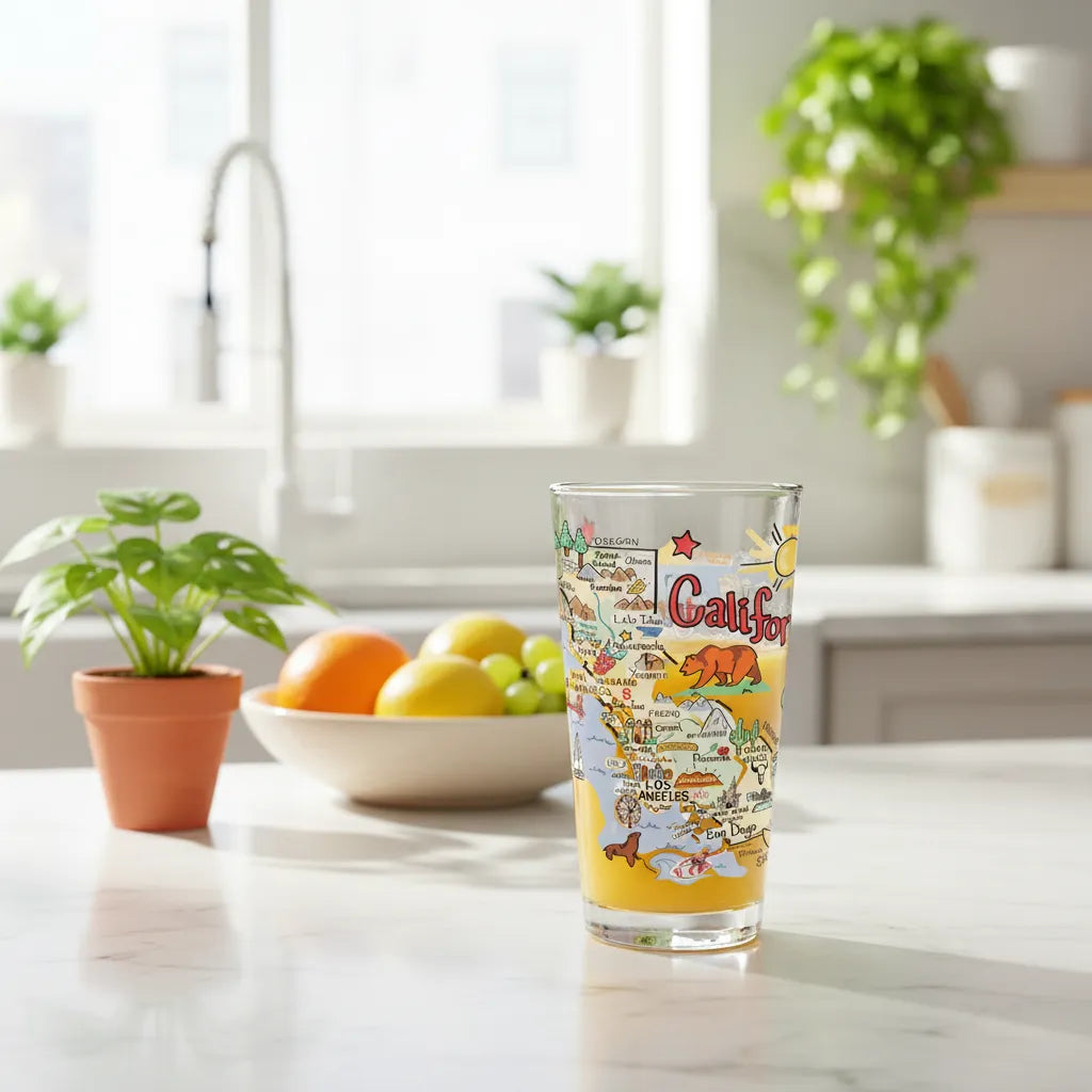 California Map Glass