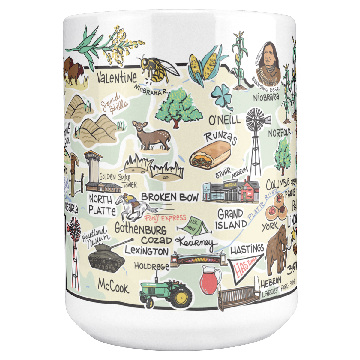 Nebraska 15oz White Mug