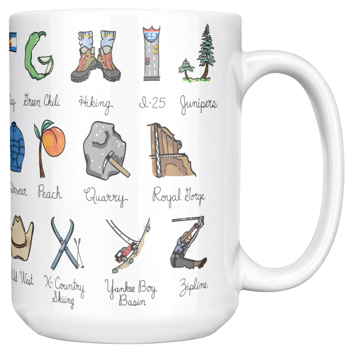 State Alphabet 15oz White Mug
