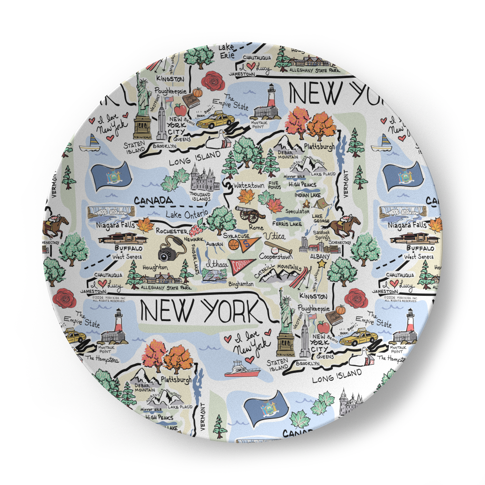 New York Map Plate