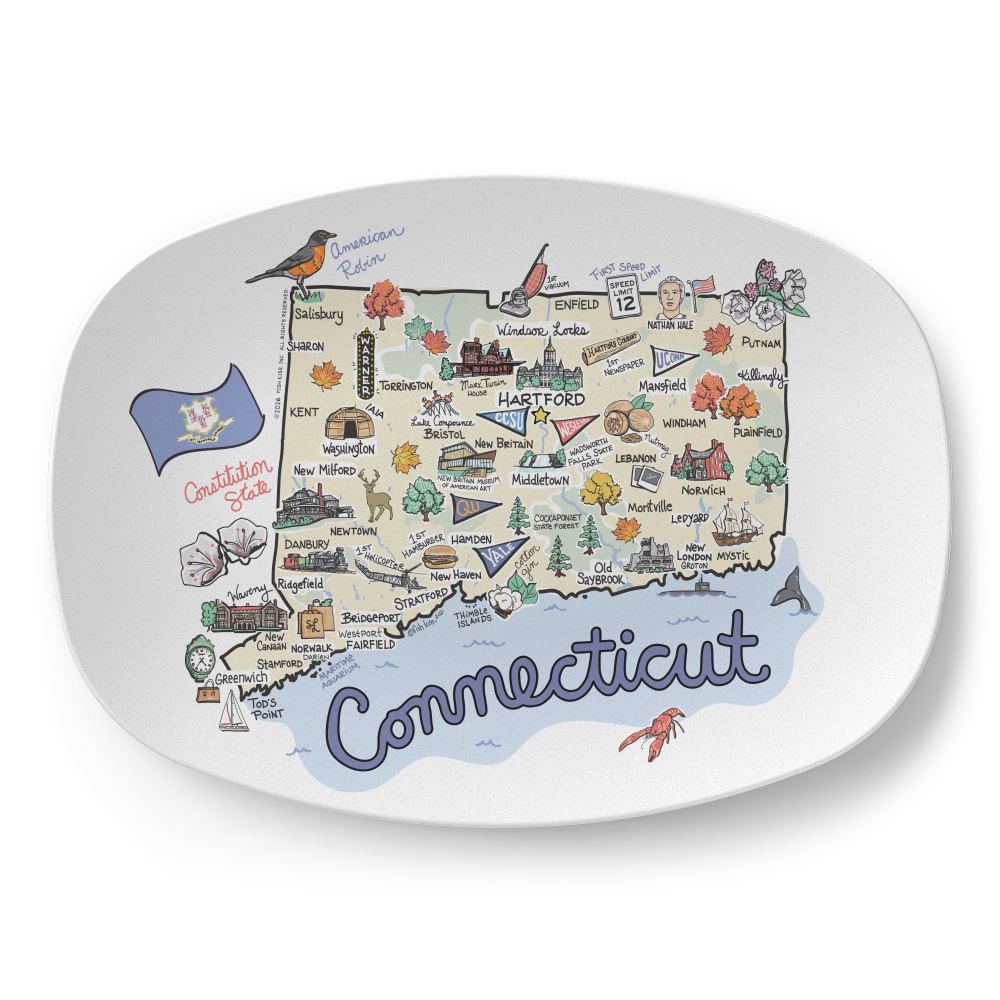 Connecticut Map Platter