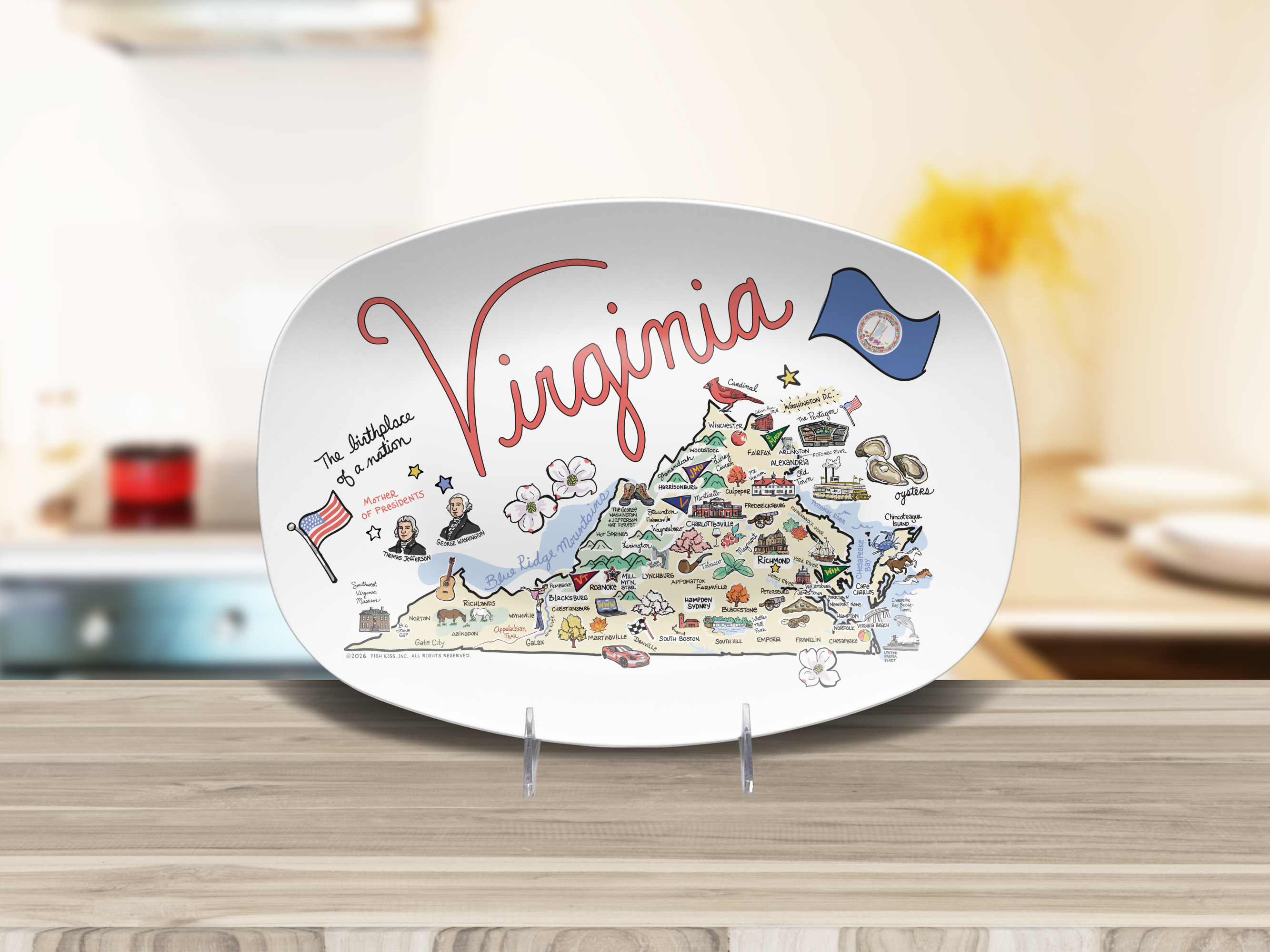 Virginia Map Platter