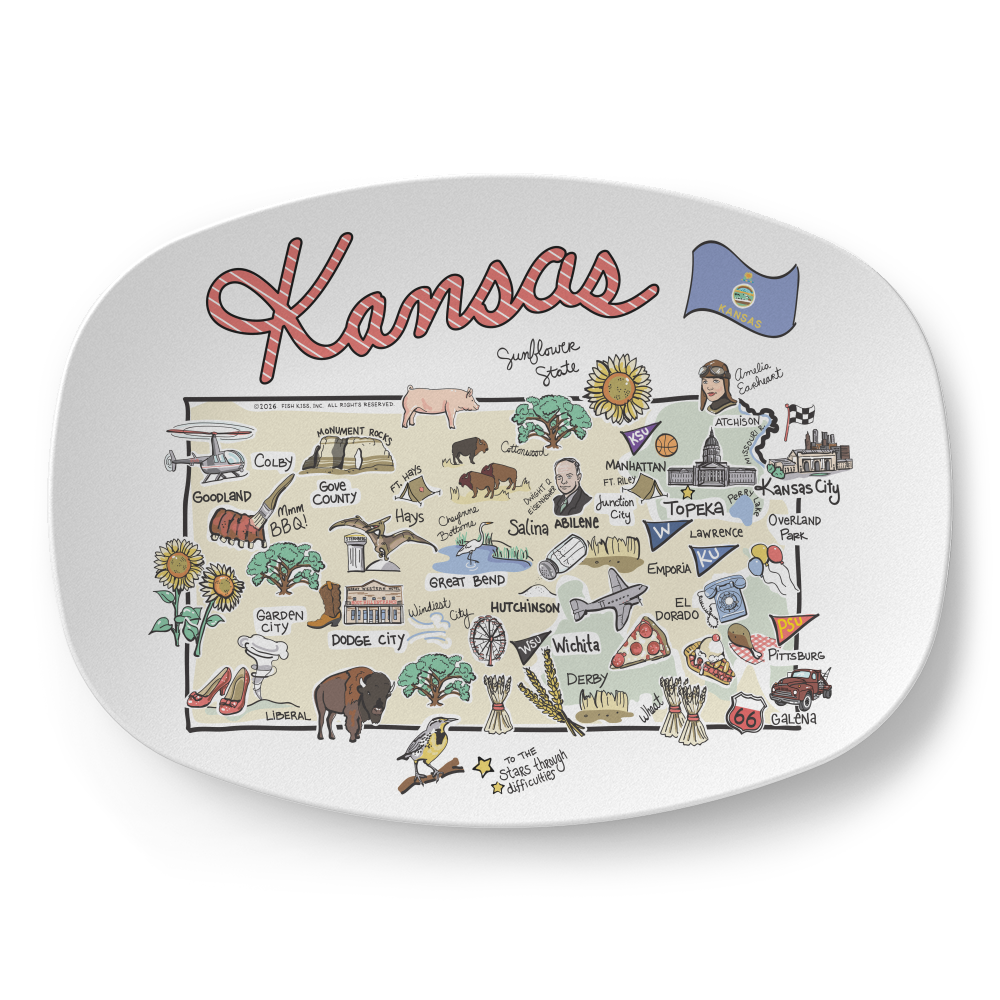 Kansas Map Platter