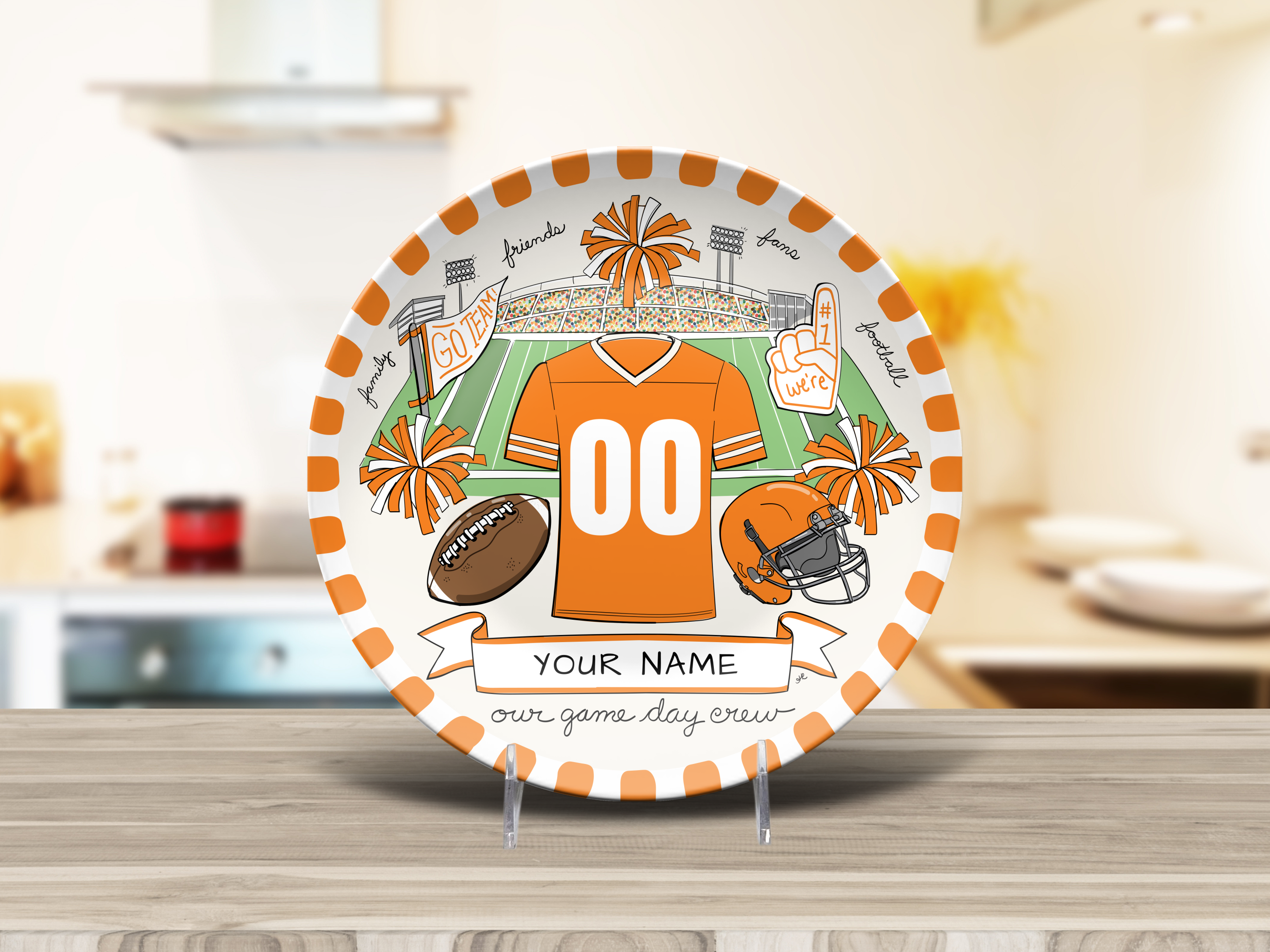 Our Game Day Crew Plate - Orange