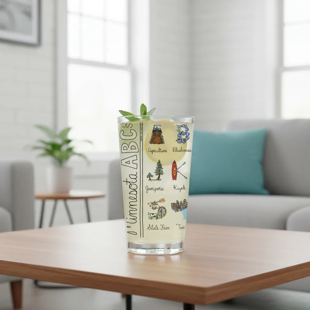 Minnesota Alphabet Glass