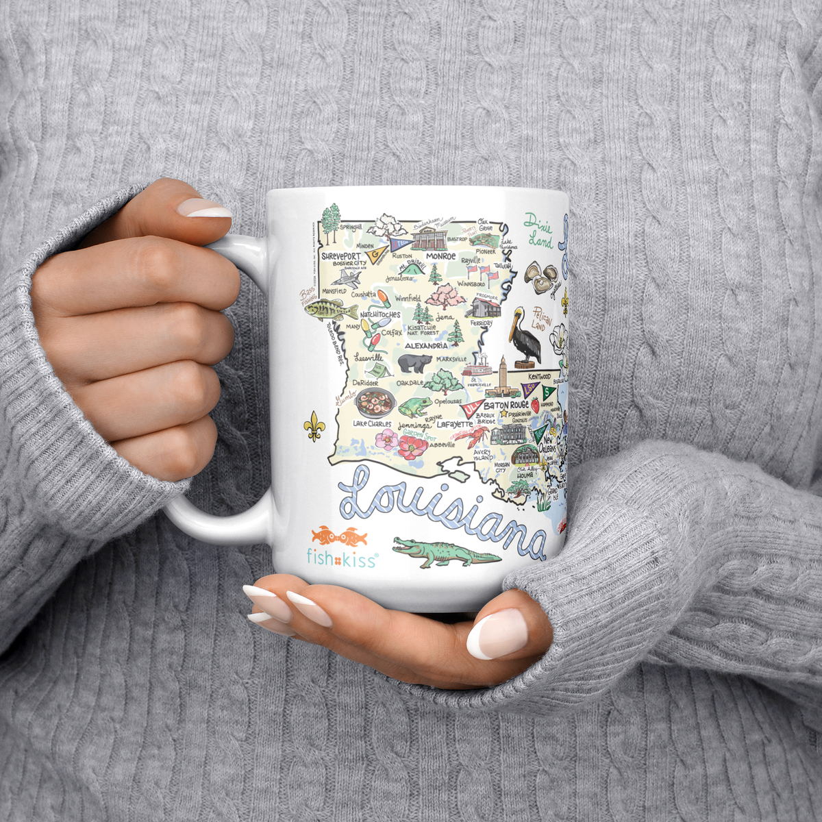 Louisiana 15oz White Mug