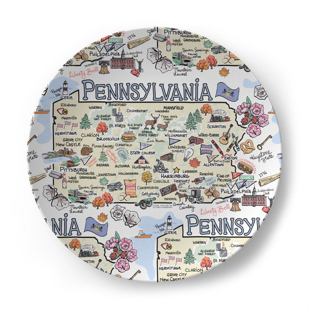 Pennsylvania Map Plate