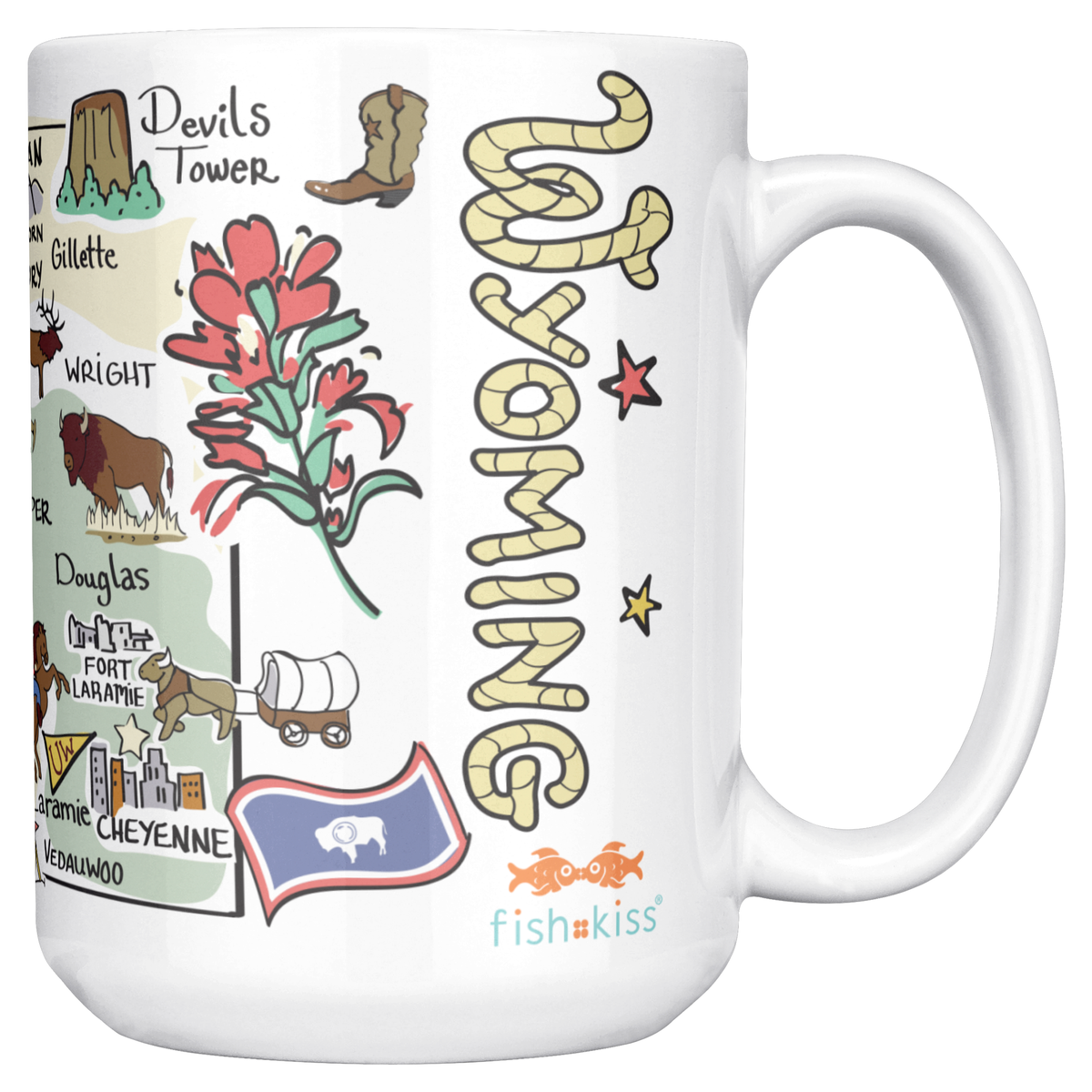 Wyoming 15oz White Mug