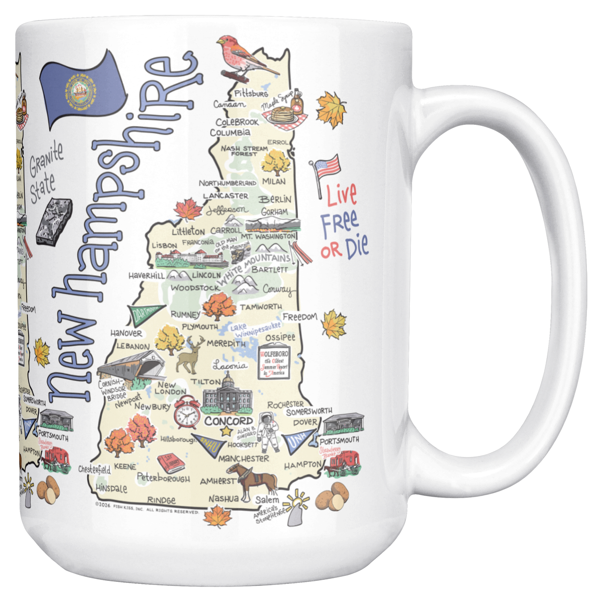New Hampshire 15oz White Mug