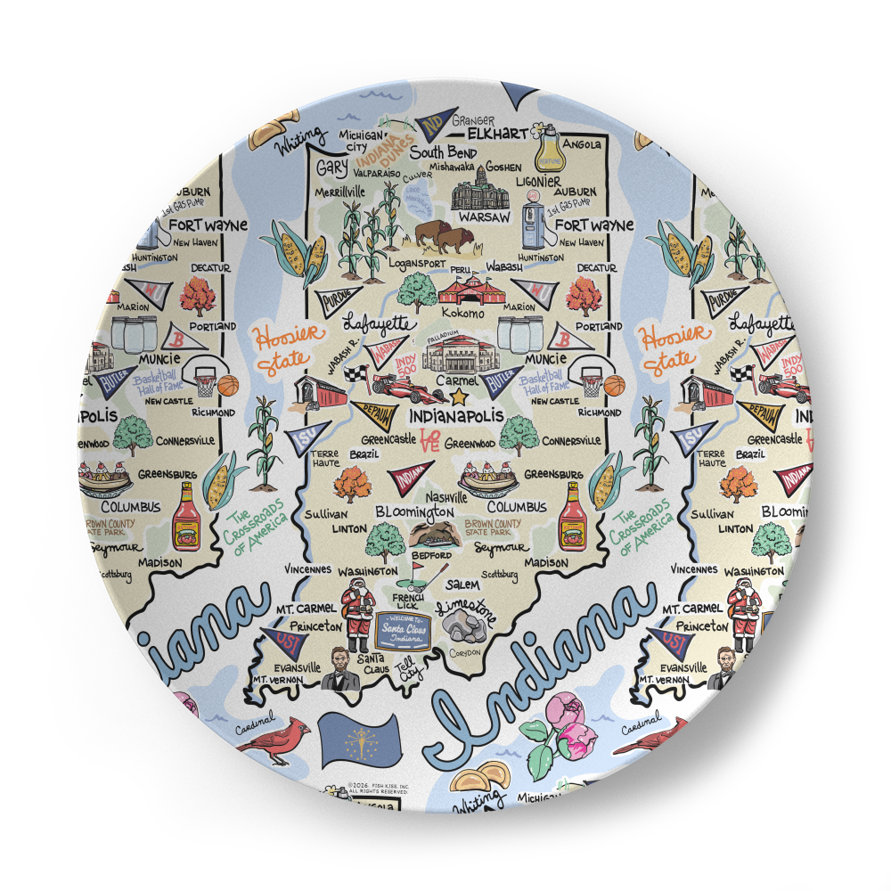 Indiana Map Plate