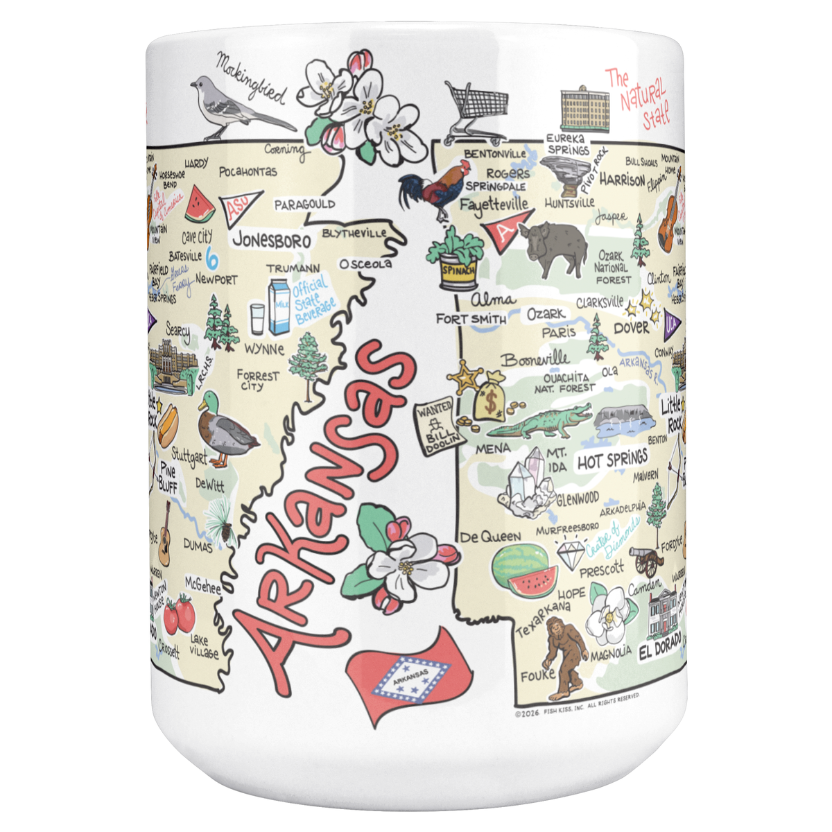 Arkansas 15oz White Mug