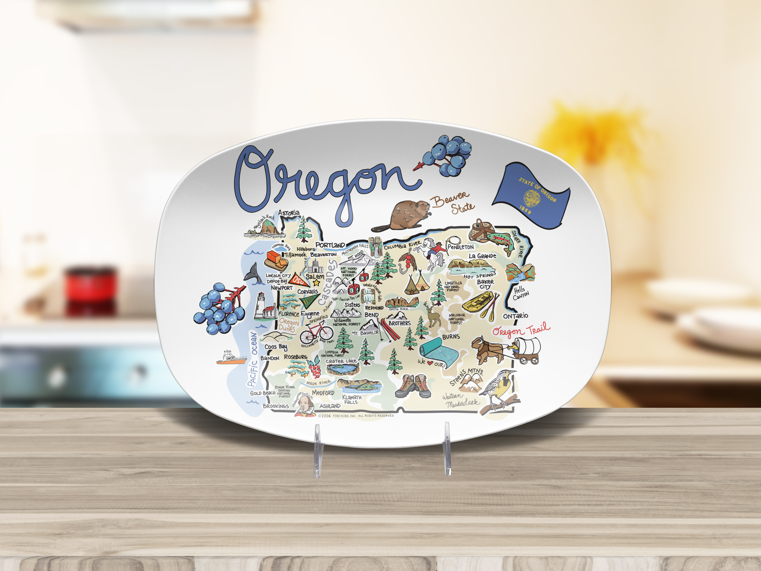Oregon Map Platter