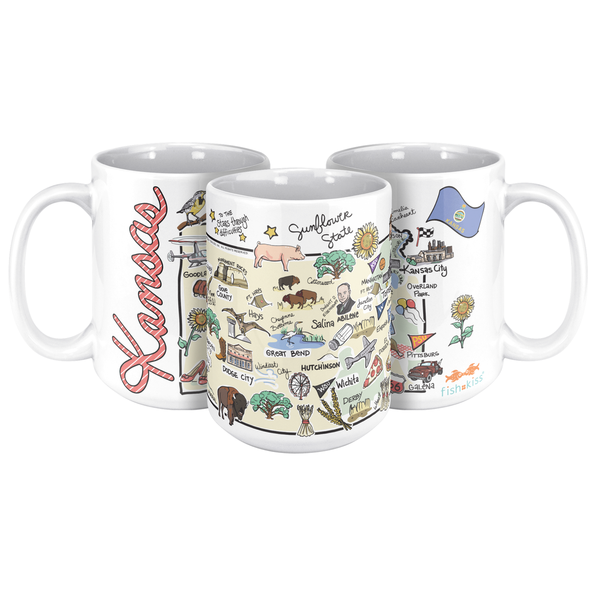 Kansas 15oz White Mug
